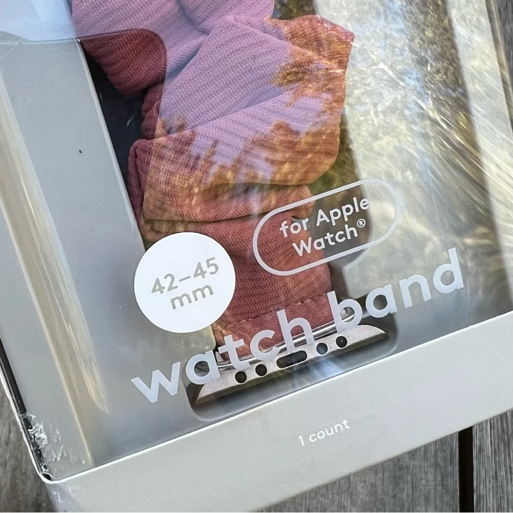 Heyday Apple Watch Scrunchie Band 42-45mm Ribbed Rose Pink